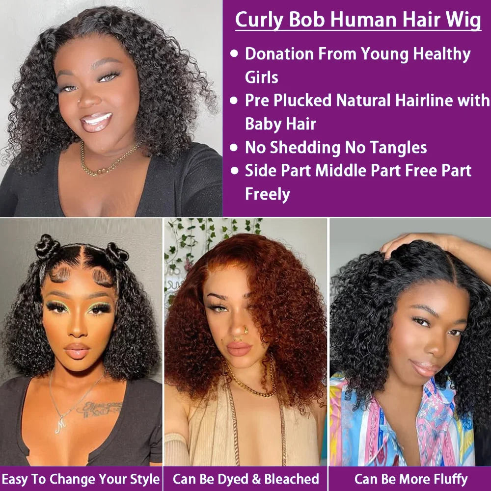 Short Bob Curly 13x4 Lace