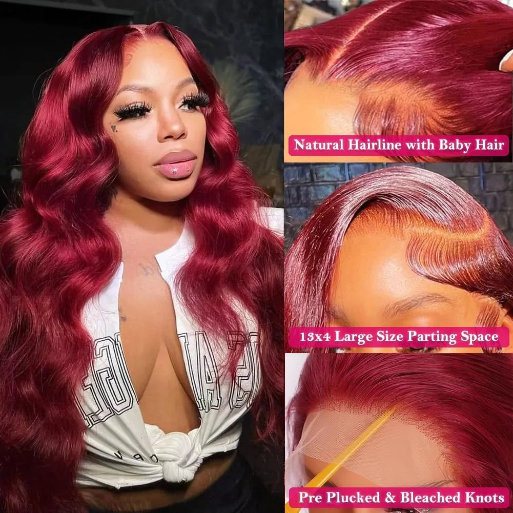 99J Burgundy Color Wig