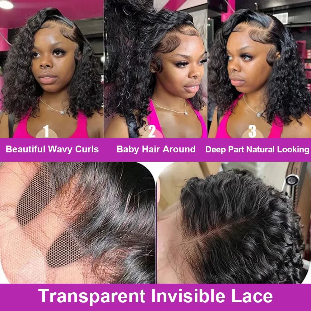 Deep Curly Short Bob Wig