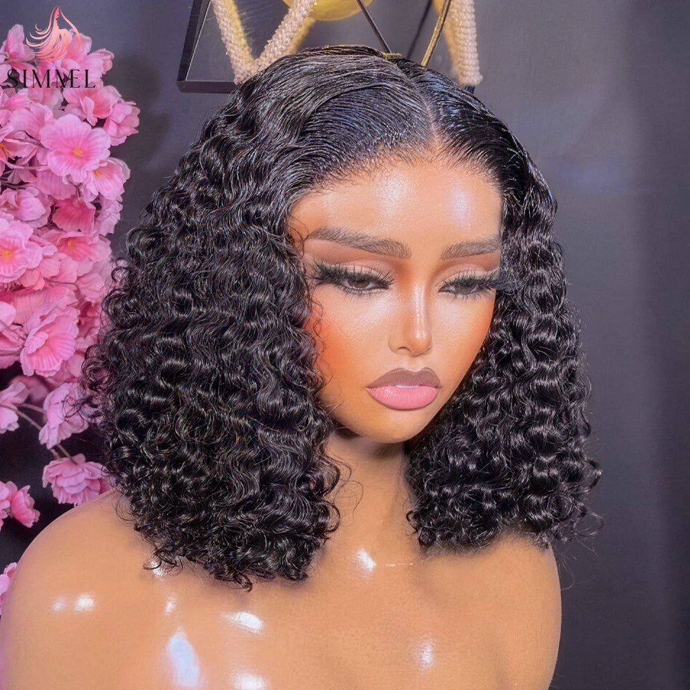 Short Curly Bob Wig Human Hair