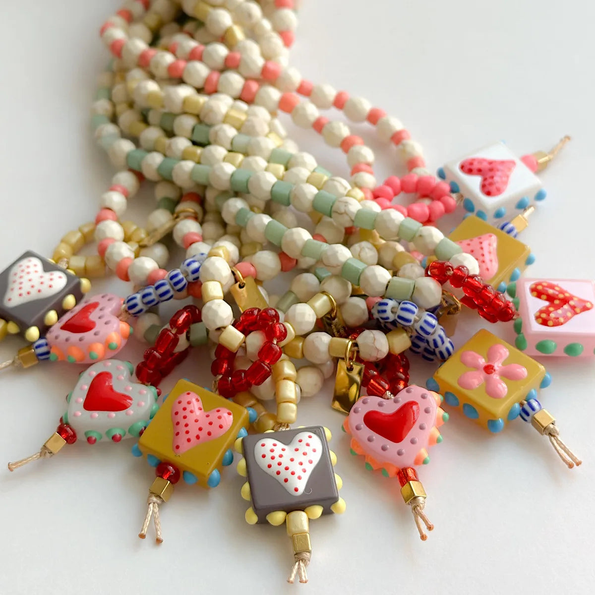 White turquoise bead necklace