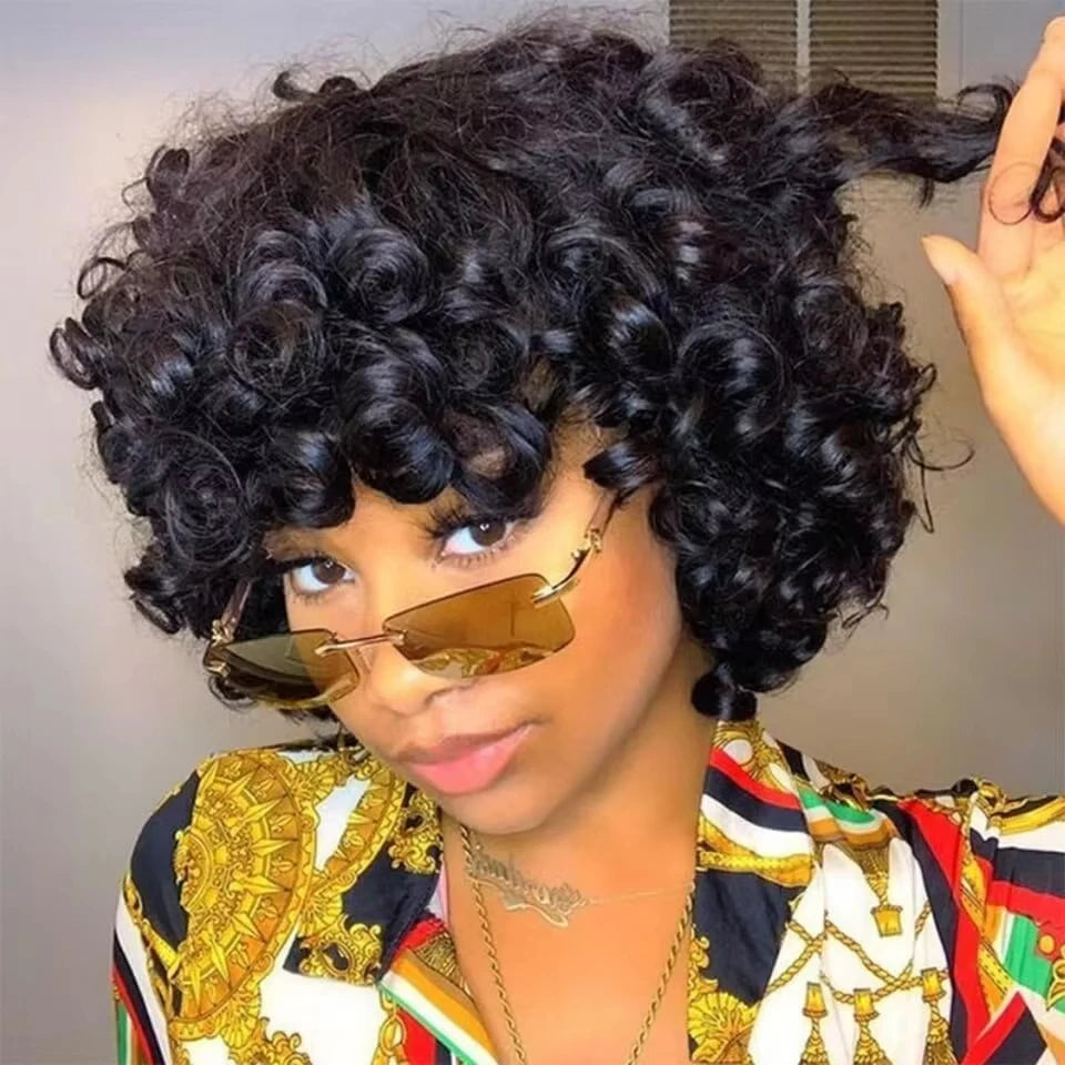 250% Bouncy Curly Bob Human Hair