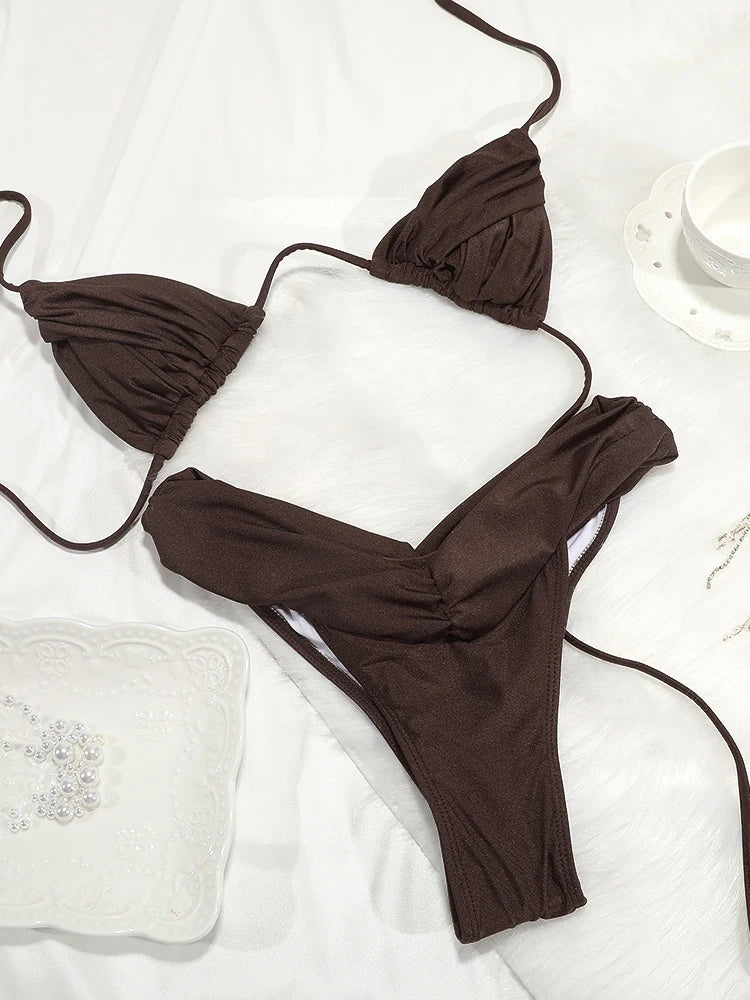 Sexy Folds Bikini Set