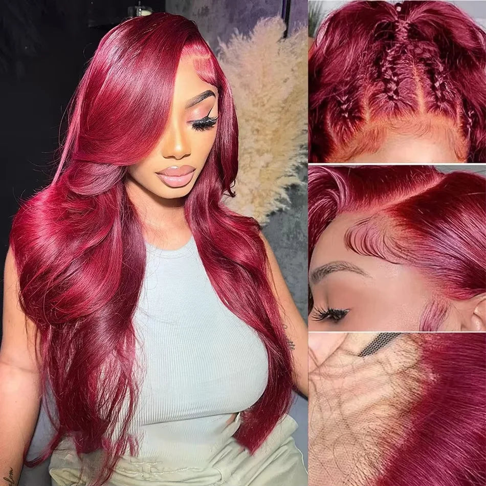 Burgundy 13x6 HD lace frontal