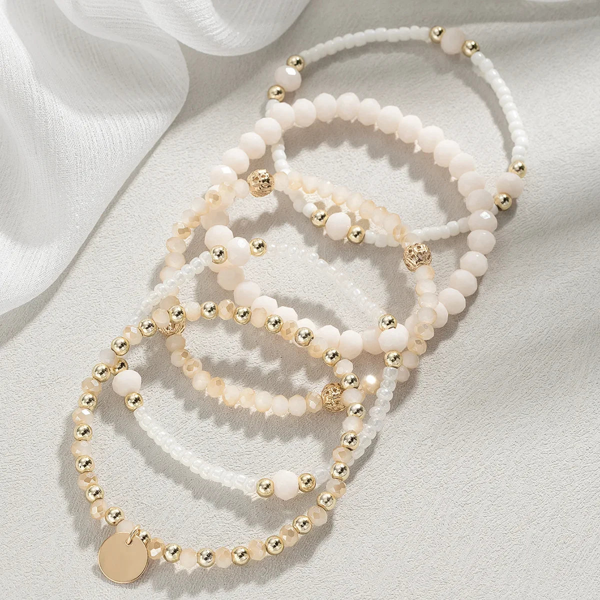 5Pcs Fashion Resin Beaded Bracelet