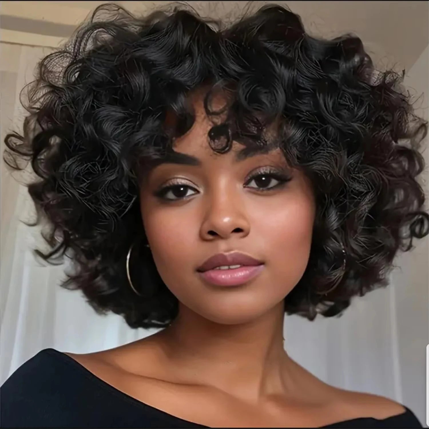250% Bouncy Curly Bob Human Hair