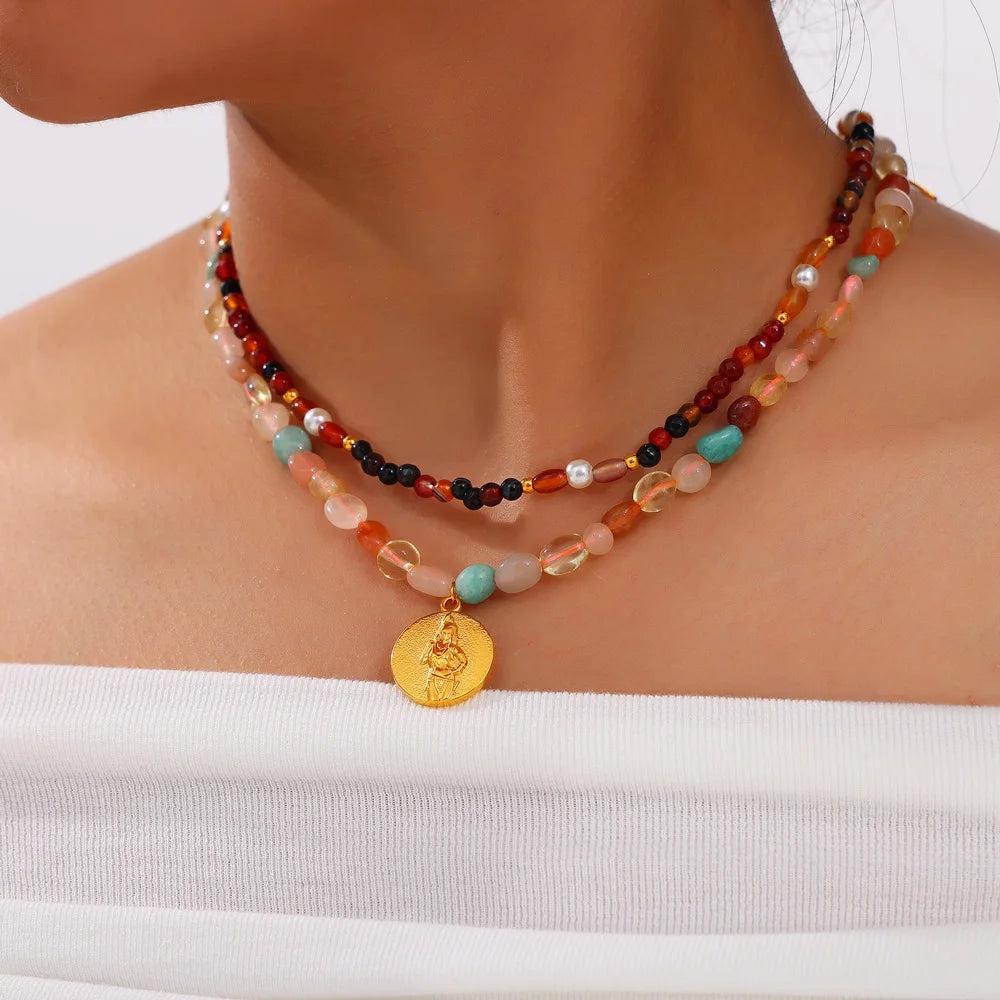 Necklace Set Portrait Stainless Steel