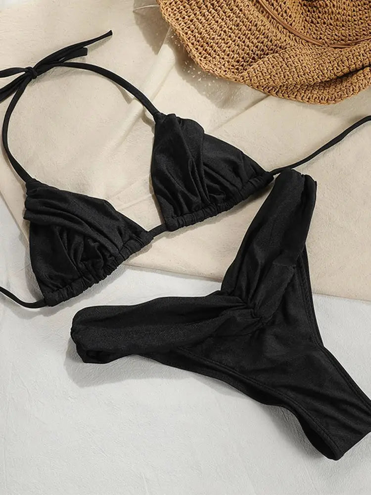 Sexy Folds Bikini Set