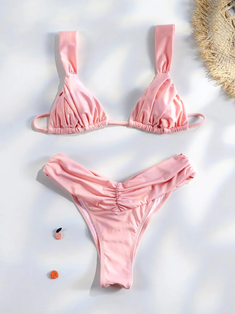 Sexy Folds Bikini Set