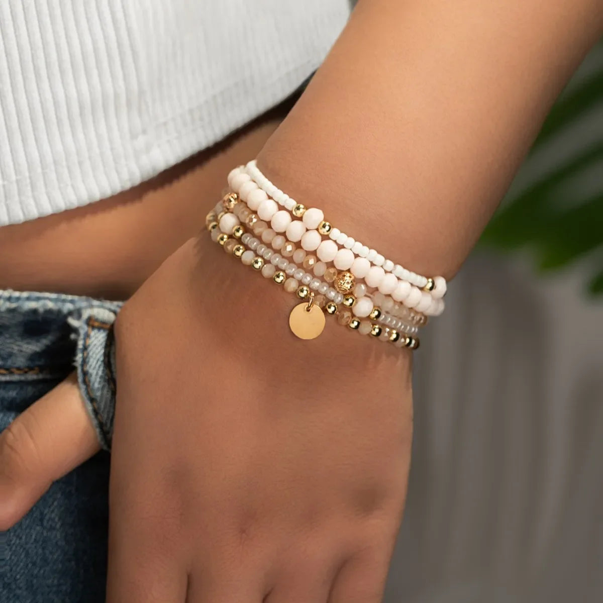 5Pcs Fashion Resin Beaded Bracelet