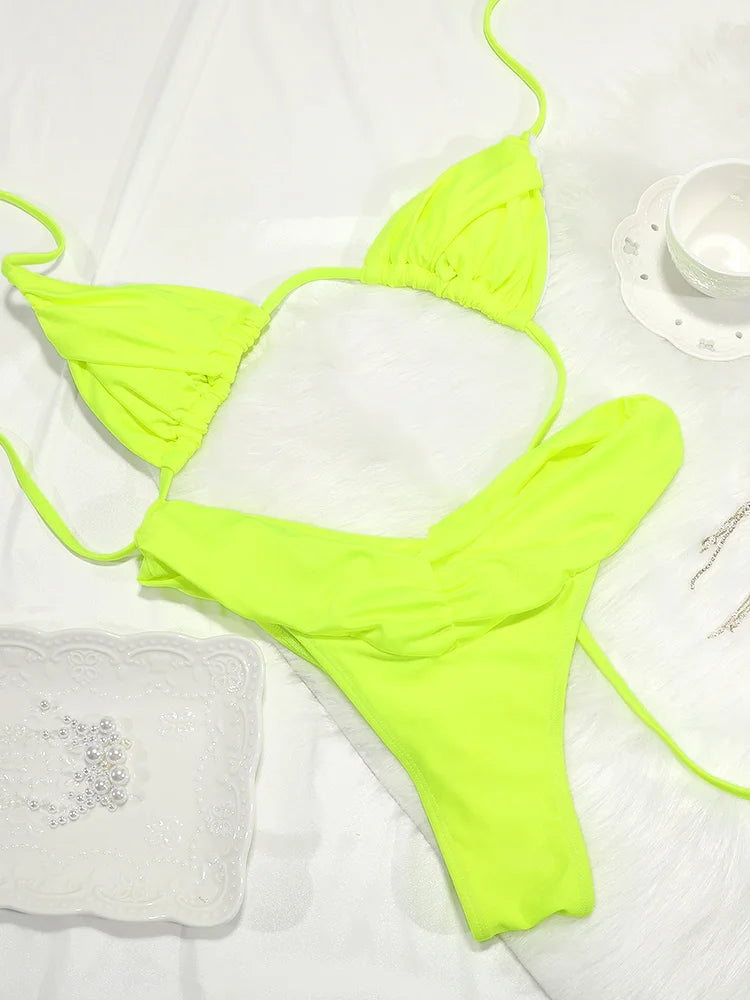 Sexy Folds Bikini Set