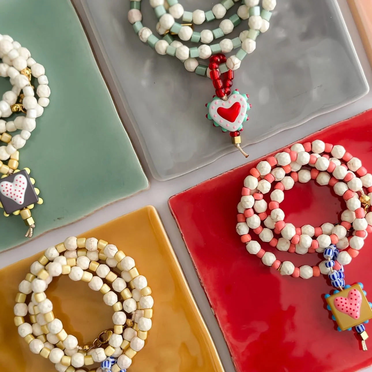 White turquoise bead necklace