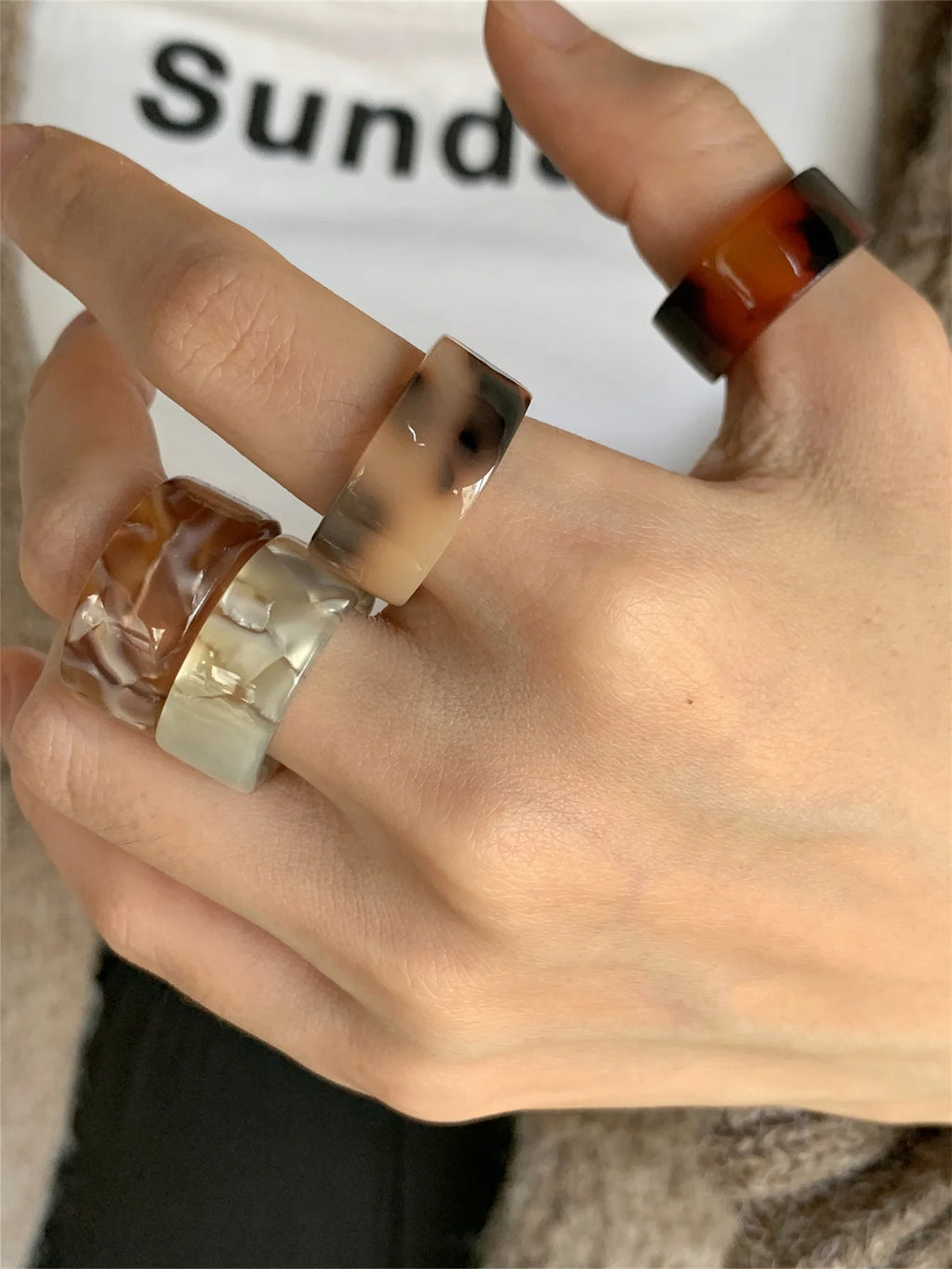 4-piece set of colorful rings