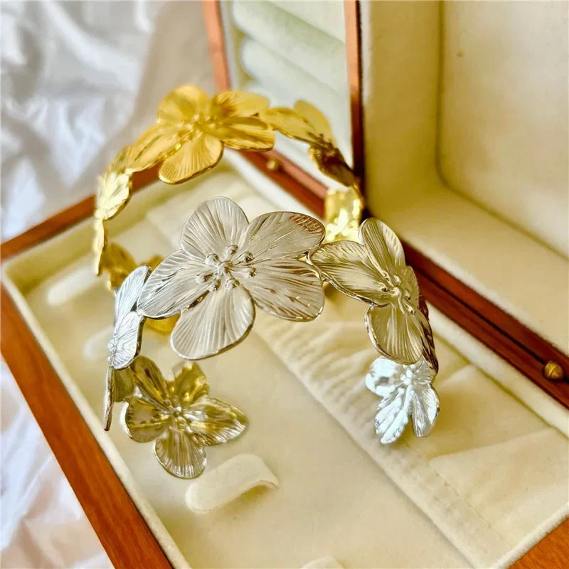 Wide Flower Bracelet