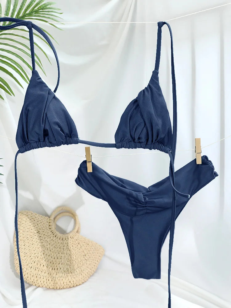 Sexy Folds Bikini Set