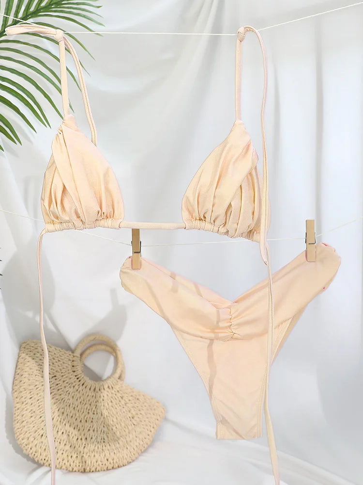 Sexy Folds Bikini Set