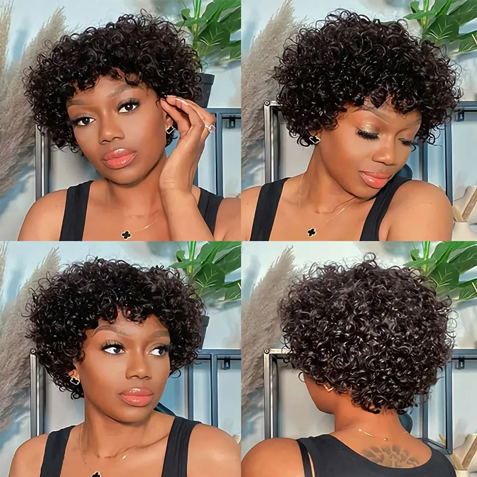 Sale Short Pixie Curly Bob