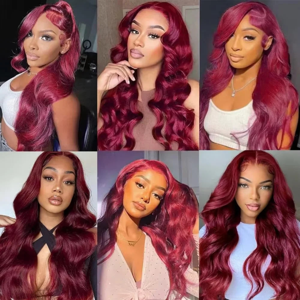 Burgundy 13x6 HD lace frontal