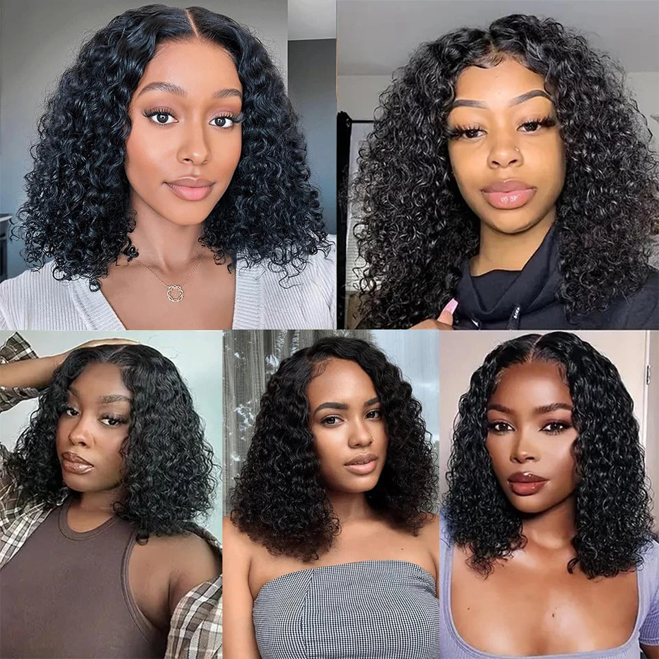 Short Curly Bob Wig Human Hair