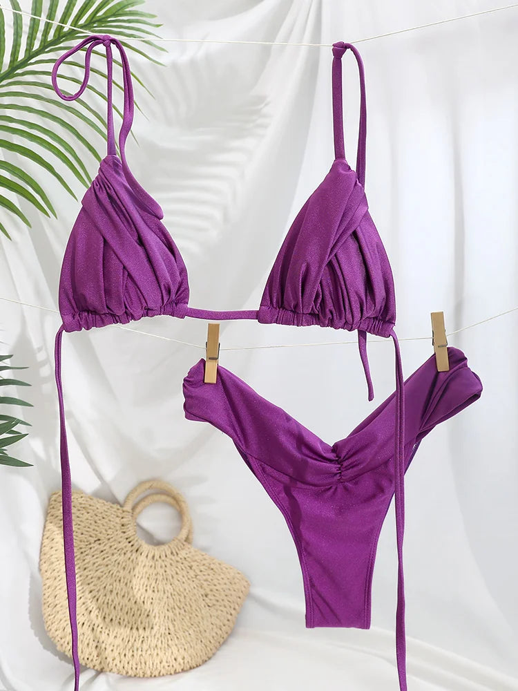 Sexy Folds Bikini Set