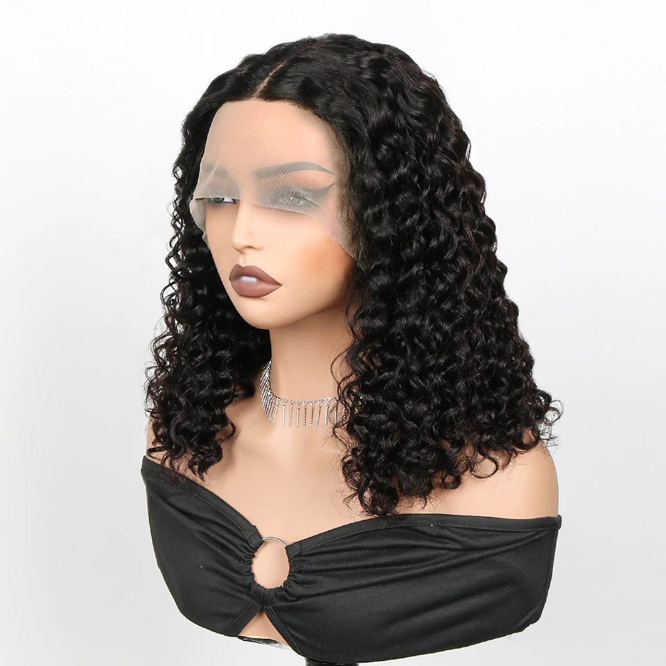 Short Curly Bob Wig Human Hair
