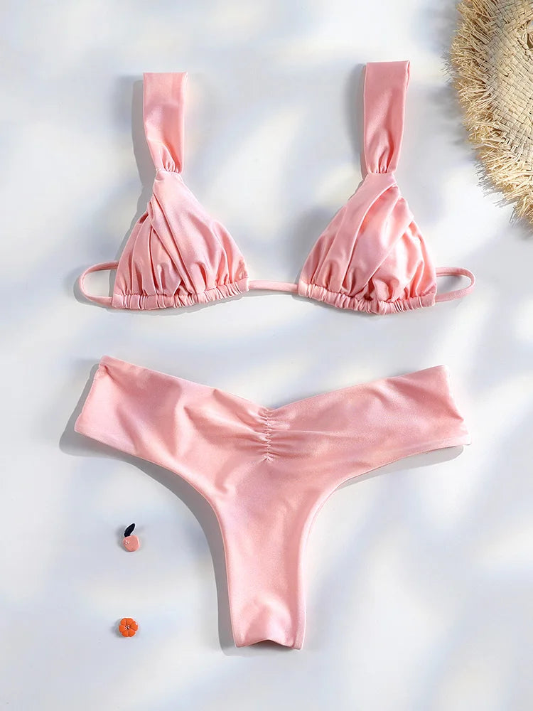Sexy Folds Bikini Set