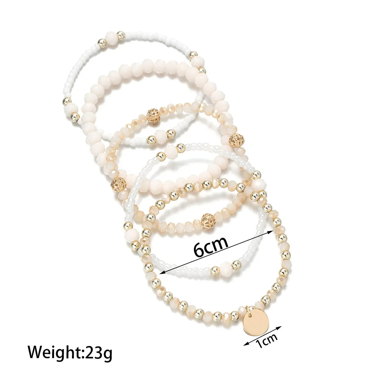 5Pcs Fashion Resin Beaded Bracelet