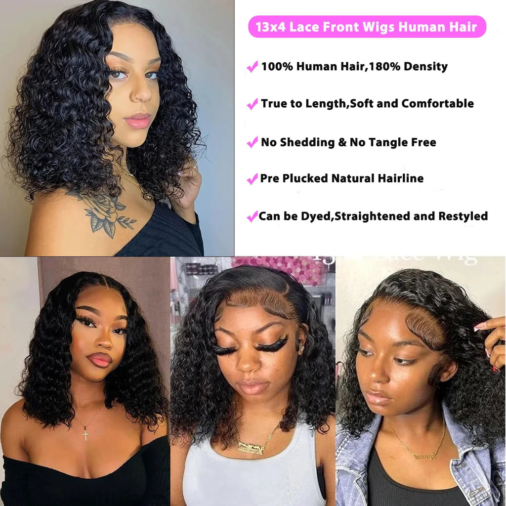 Deep Curly Short Bob Wig
