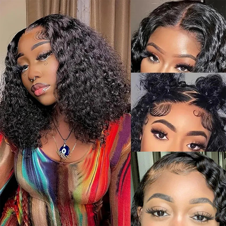 Short Curly Bob Wig Human Hair