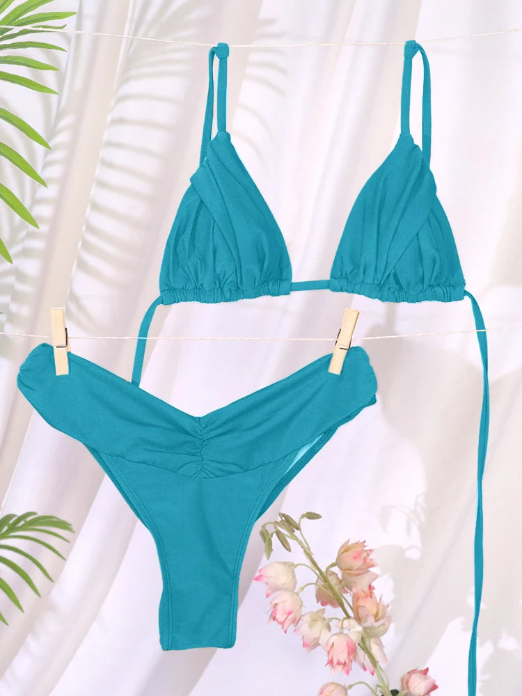 Sexy Folds Bikini Set