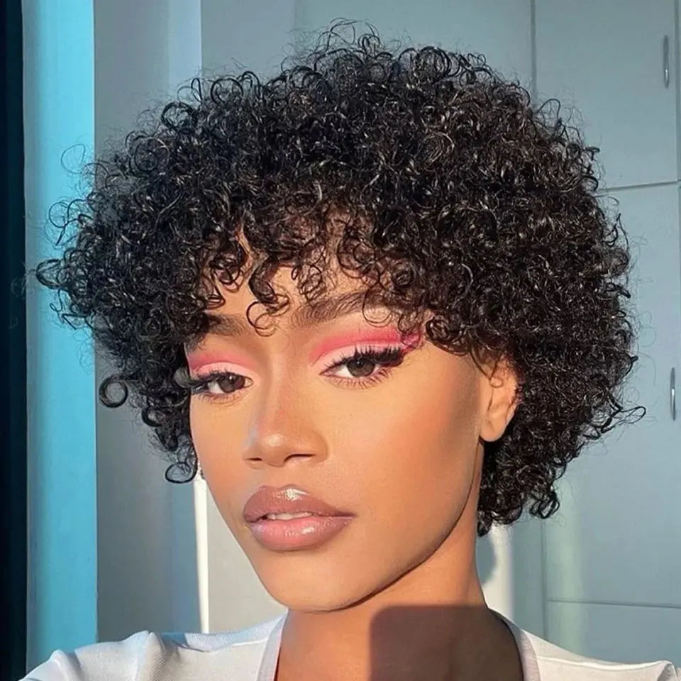 Sale Short Pixie Curly Bob