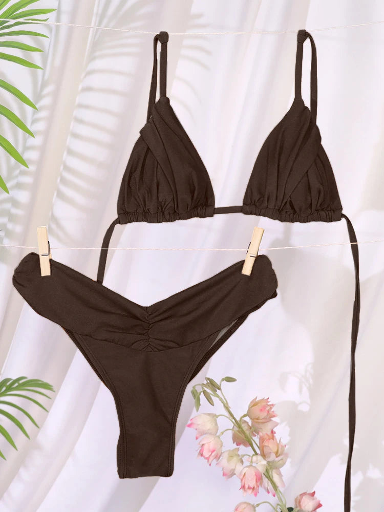Sexy Folds Bikini Set