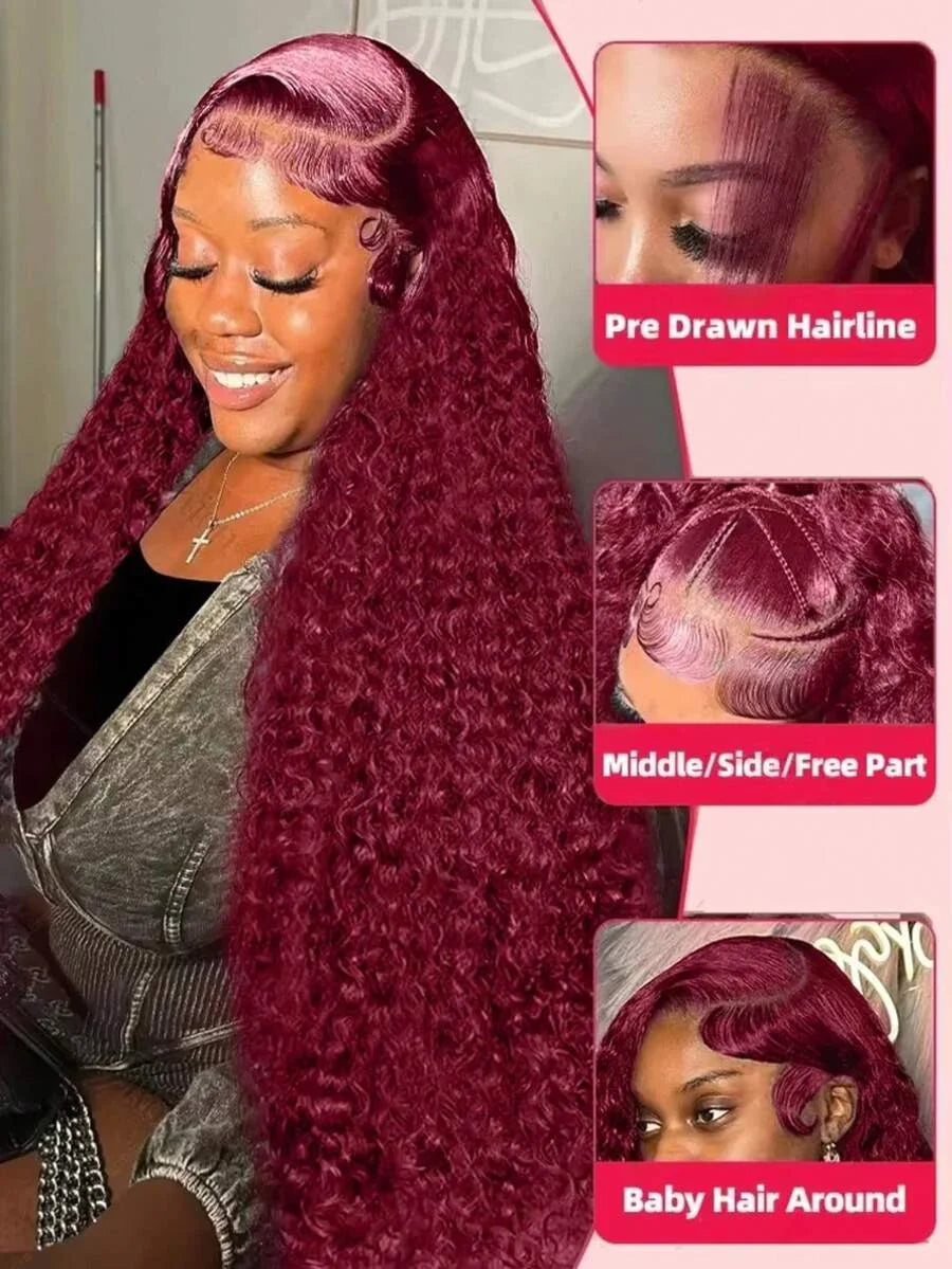 Burgundy Wig Human Hair