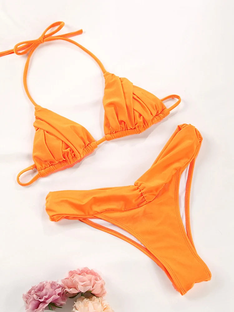 Sexy Folds Bikini Set