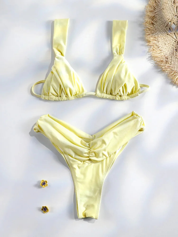 Sexy Folds Bikini Set