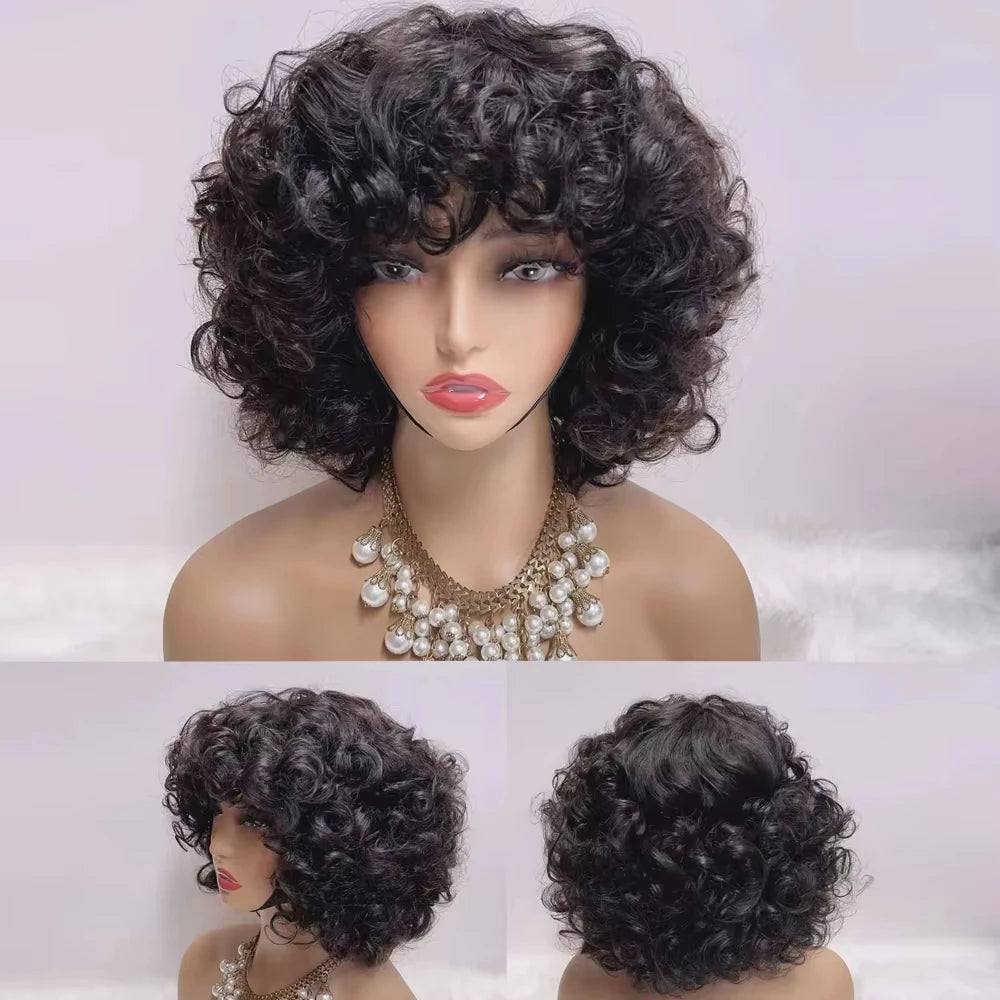 250% Bouncy Curly Bob Human Hair