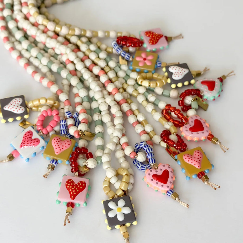 White turquoise bead necklace
