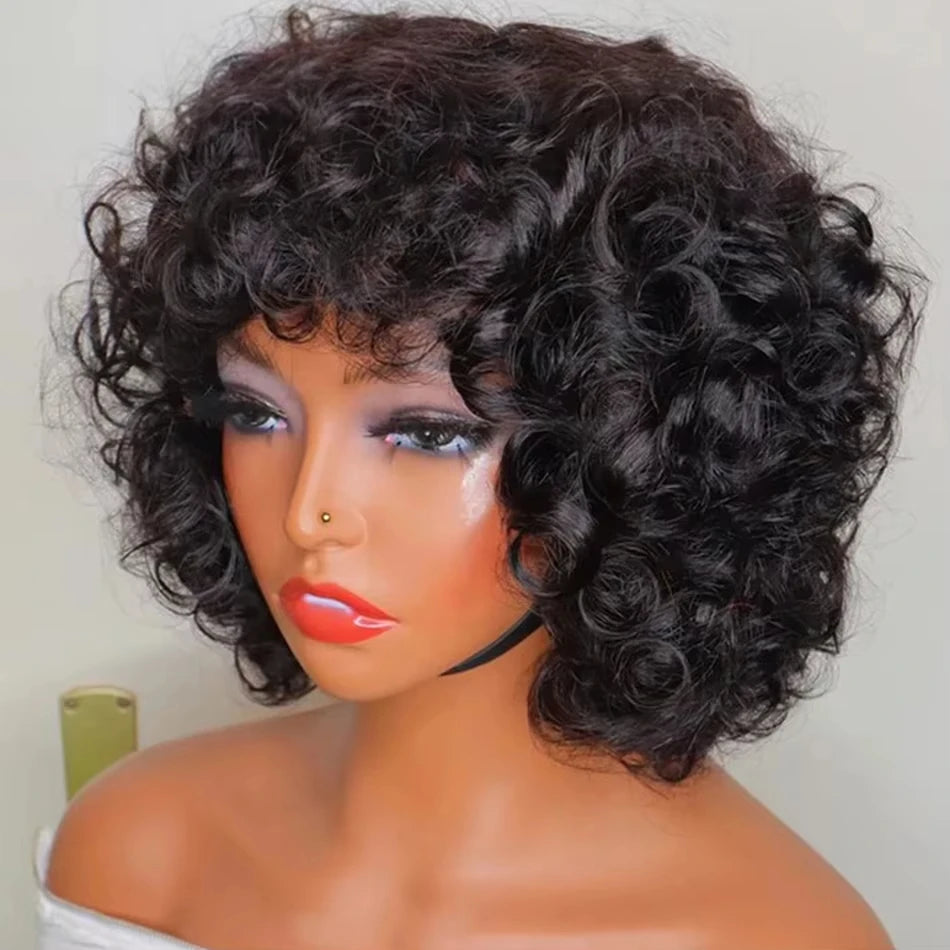 250% Bouncy Curly Bob Human Hair