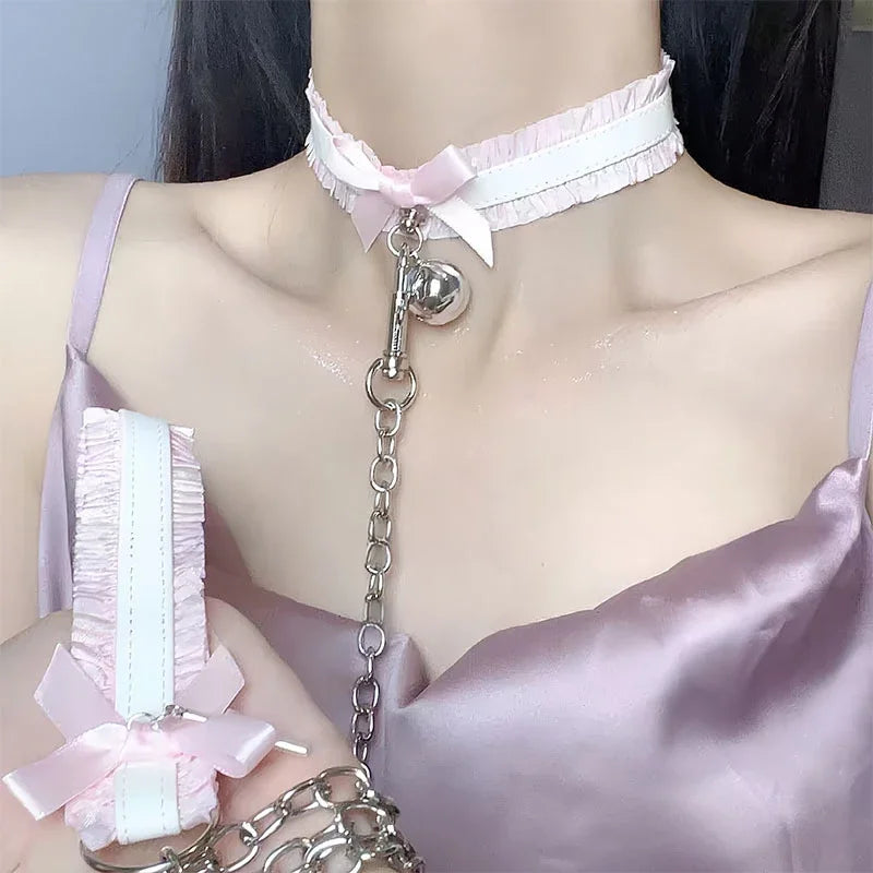 Lace Necklace Bow Knot Bell
