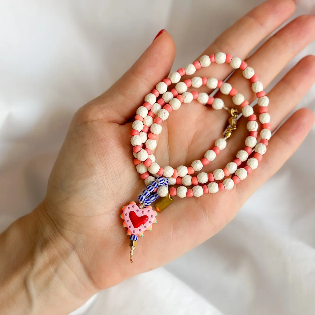 White turquoise bead necklace